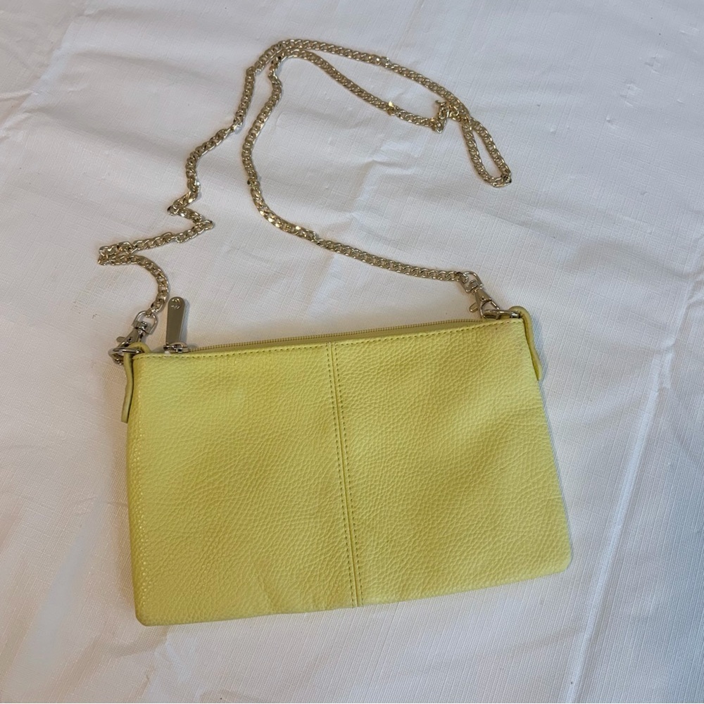 Charming Charlie Yellow Crossbody Bag with Gold Chain